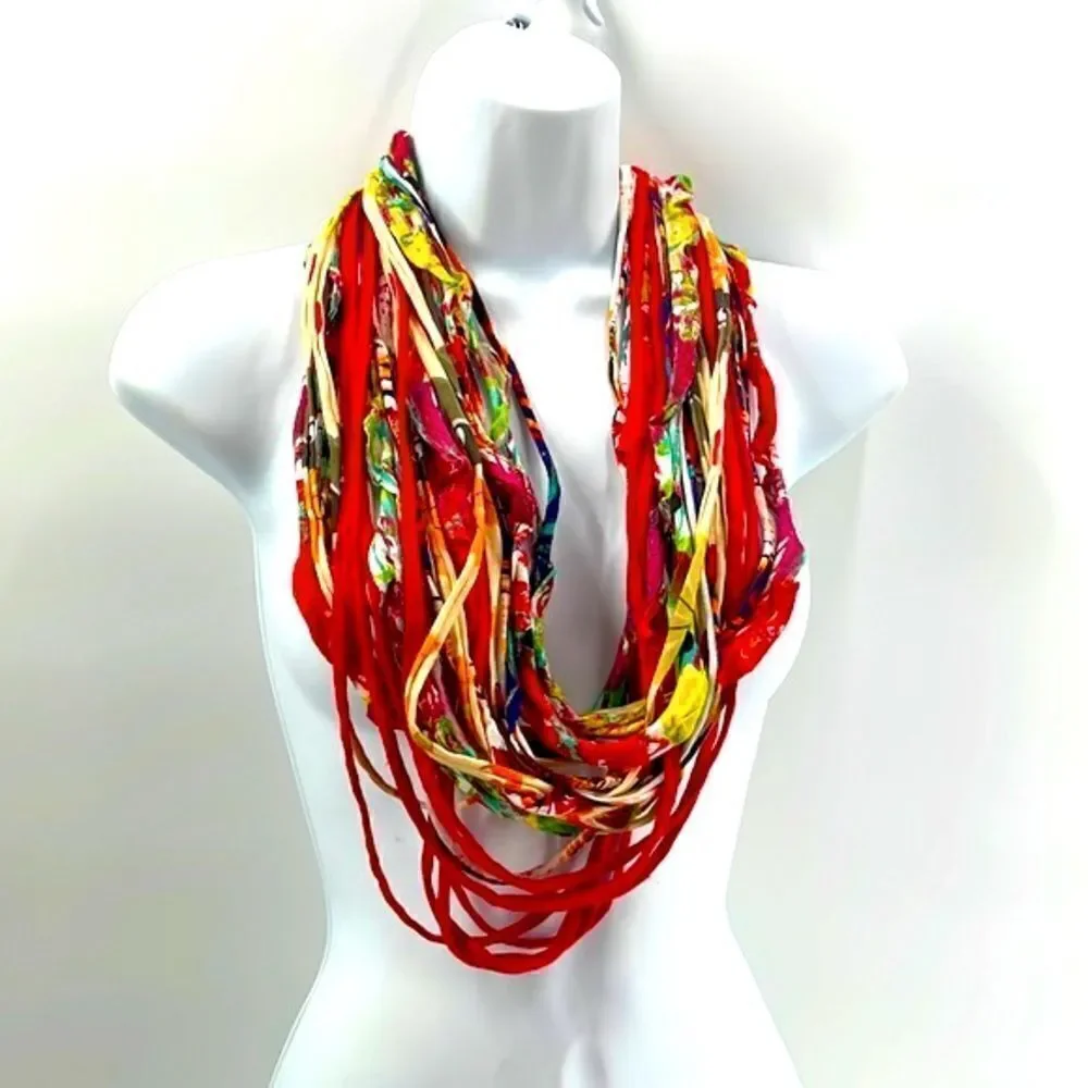 Dona Bela Shreds Shred Lite upcycled fabric necklace scarf boho jewelry NEW NWOT